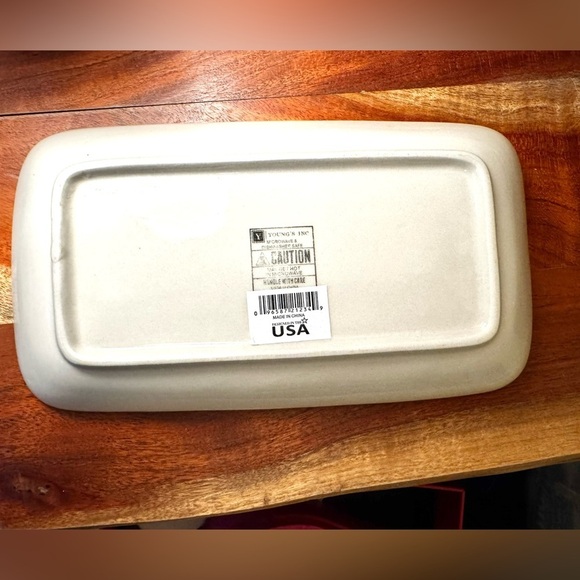 NEW Stoneware Dragonfly and Fern Plate, Black and White, Tray, Decor, gift - Picture 6 of 10